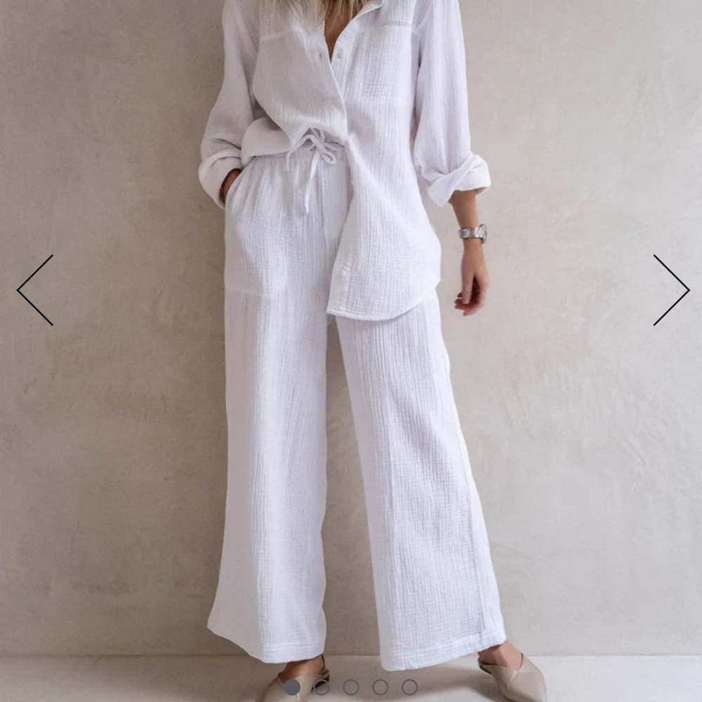 Splendid Knit Gauze Palazzo Cropped Pants